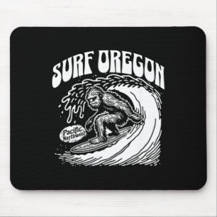 Vintage Surf Oregon Surfing Sasquatch Surfer Mouse Mat