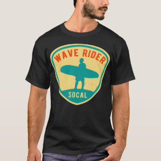 Vintage Surf Sticker Wave Rider California Surfing T-Shirt
