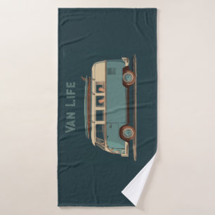 Vintage Surf Van – Retro Camper Design Bath Towel