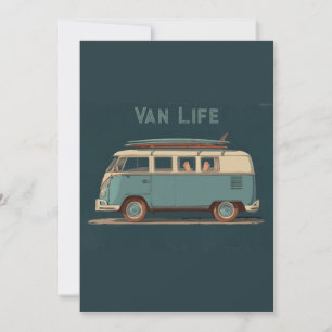 Vintage Surf Van – Retro Camper Design Holiday Card