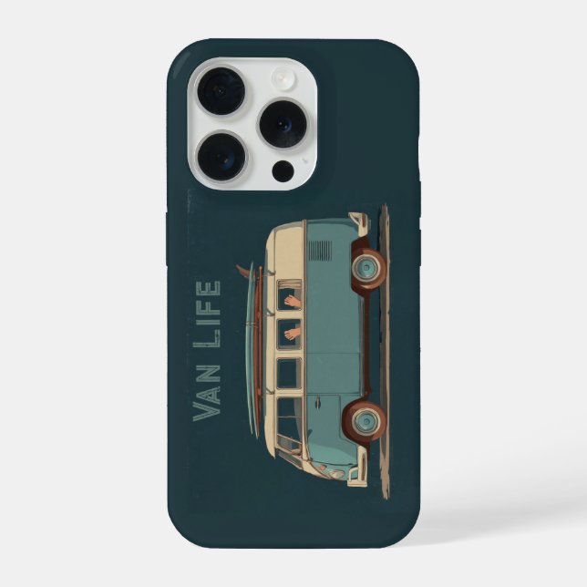 Vintage Surf Van – Retro Camper Design iPhone Case (Back)