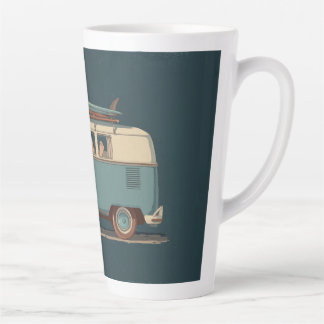 Vintage Surf Van – Retro Camper Design Latte Mug