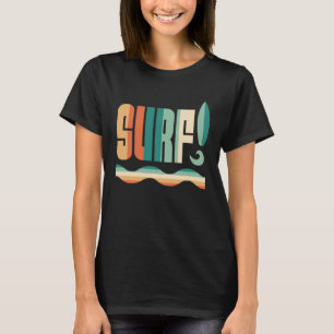 Vintage Surf Wave Riding Surfboard Surfing T-Shirt