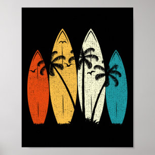 Vintage Surfboard Beach Surf Surfer Wave Surfing G Poster