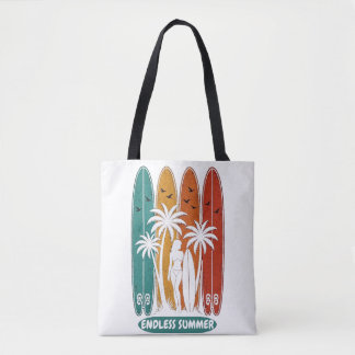 Vintage Surfboard Endless Summer Aesthetic Tote Bag