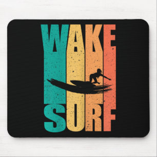 Vintage Surfboard Wake Surfing Surfer Mouse Mat