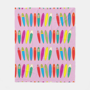 vintage surfboards fleece blanket