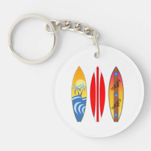 Vintage Surfboards Surfing Key Ring