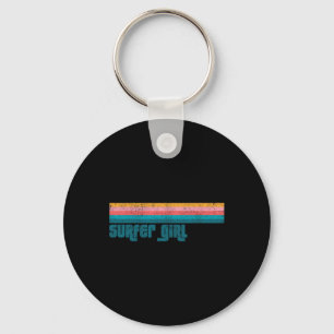 Vintage Surfer Girl Beach Summer Retro Surfing Wom Key Ring
