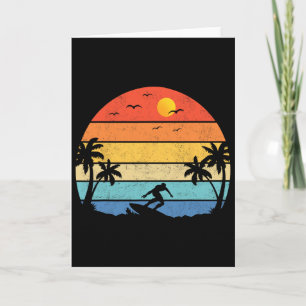 Vintage Surfer Retro Surfing Beach Surf _1  Card