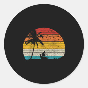 Vintage Surfer Retro Surfing Beach Surf Classic Round Sticker