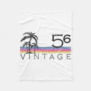 Vintage Surfing 1956 Pacific Ocean Sunset Birthday Fleece Blanket