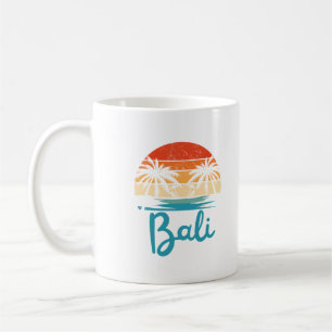 Vintage Surfing Bali Beach Indonesia Coffee Mug