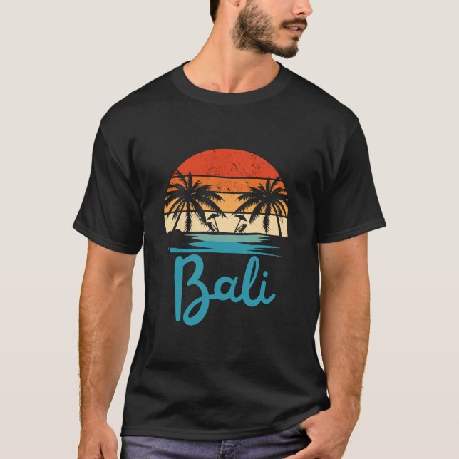 Vintage Surfing Bali Beach Indonesia T-Shirt (Front)