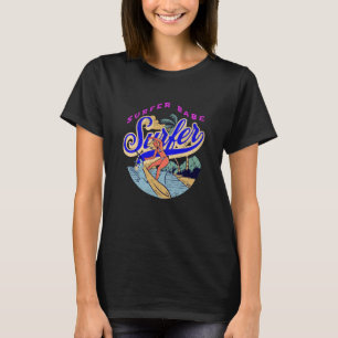 Vintage Surfing Beach Babe T-Shirt