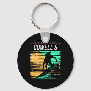 Vintage Surfing Cowell's California Surfers Paradi Key Ring