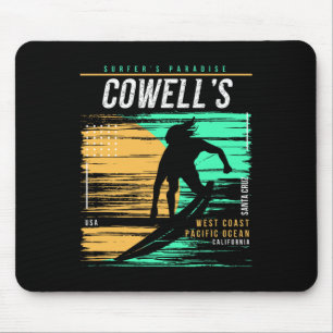 Vintage Surfing Cowell's California Surfers Paradi Mouse Mat