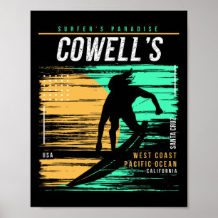 Vintage Surfing Cowell's California Surfers Paradi Poster