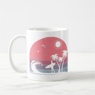 vintage surfing design surfer silhouette coffee mug