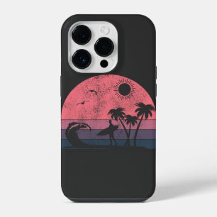 vintage surfing design surfer silhouette iPhone 14 pro case