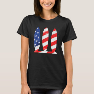 Vintage Surfing July 4 American Flag Men Women Kid T-Shirt