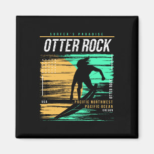 Vintage Surfing Otter Rock Oregon Coast Surfers Pa Magnet