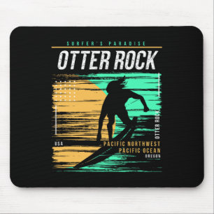Vintage Surfing Otter Rock Oregon Coast Surfers Pa Mouse Mat