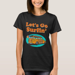 Vintage Surfing Pacific Ocean Surfboard Station Wa T-Shirt