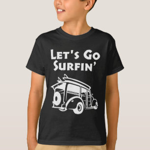 Vintage Surfing Pacific Ocean Surfboard Station Wa T-Shirt