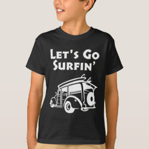 Vintage Surfing Pacific Ocean Surfboard Woody Wago T-Shirt