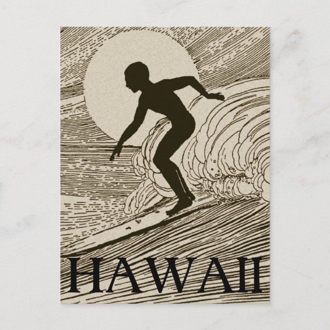 Vintage Surfing Postcard (Front)