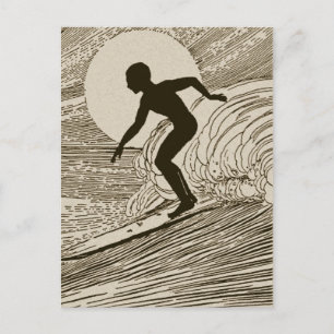 Vintage Surfing Postcard