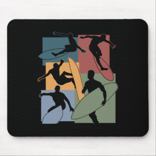 Vintage Surfing Surfer Surfboarding Surfboard Enth Mouse Mat