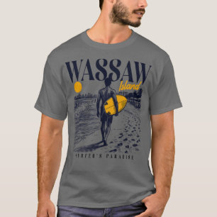 Vintage Surfing Wassaw Island Georgia Retro Surfer T-Shirt