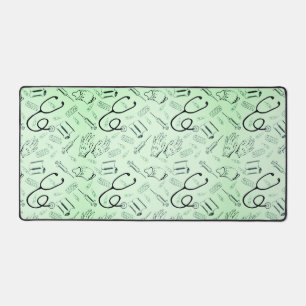 Vintage surgeon green medical doctor pattern desk mat