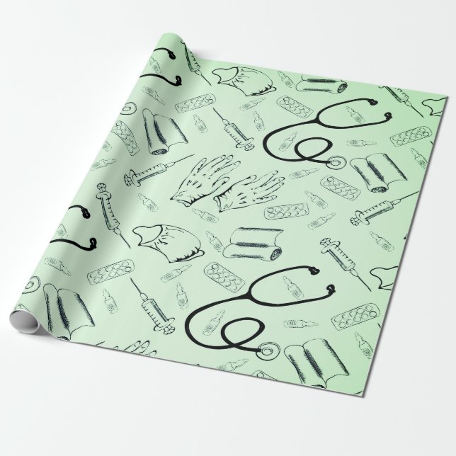 Vintage surgeon medical doctor wrapping paper (Unrolled)