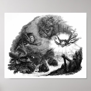 Vintage Surrealistic Book Illustration Poster