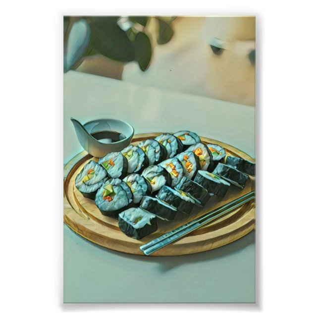 Vintage Sushi Artwork Photo Print (Front)