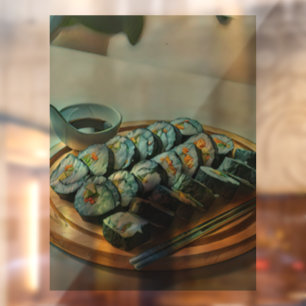 Vintage Sushi Artwork Window Cling
