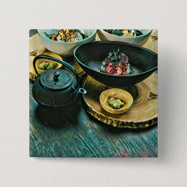 Vintage Sushi gift 15 Cm Square Badge (Front)