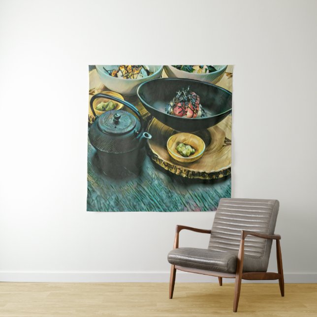 Vintage Sushi gift Tapestry (In Situ)