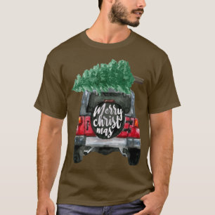 Vintage Suv Van Pick-up Xmas Merry Christmas Tree T-Shirt
