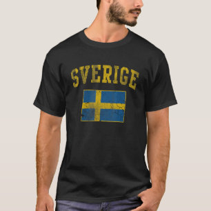 Vintage Sverige Sweden Flag Vintage Fade Men Women T-Shirt