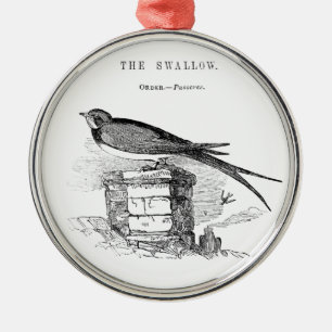 Vintage swallow bird metal tree decoration