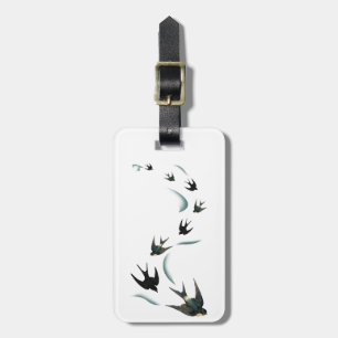 Vintage Swallow Birds Art Luggage Tag
