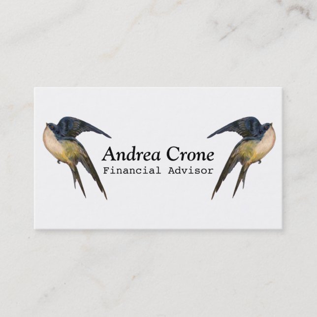 Vintage Swallow Birds Business Card (Front)