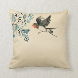 Vintage swallow cushion