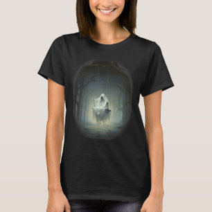 Vintage swamp Ghost On The Swing In Forest Hallowe T-Shirt