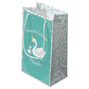 Vintage Swan Baby Shower Spring Small Gift Bag