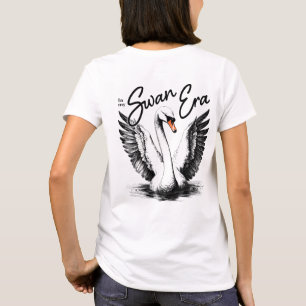 Vintage Swan Era Black Print Front & Back T-Shirt